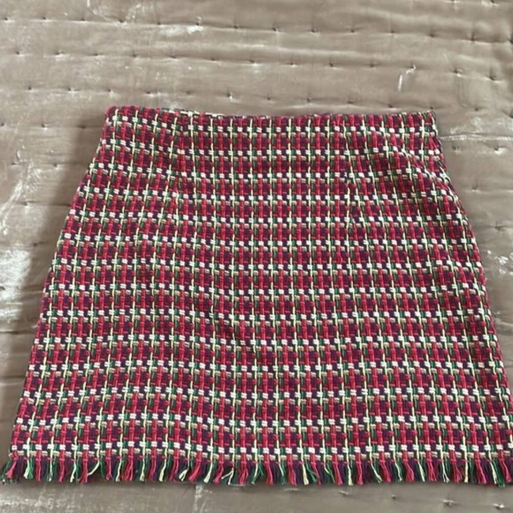 Zara Blogger Favorite NWT Tweed Textured Mini Skirt Size Medium Pink Y2K - Picture 7 of 11